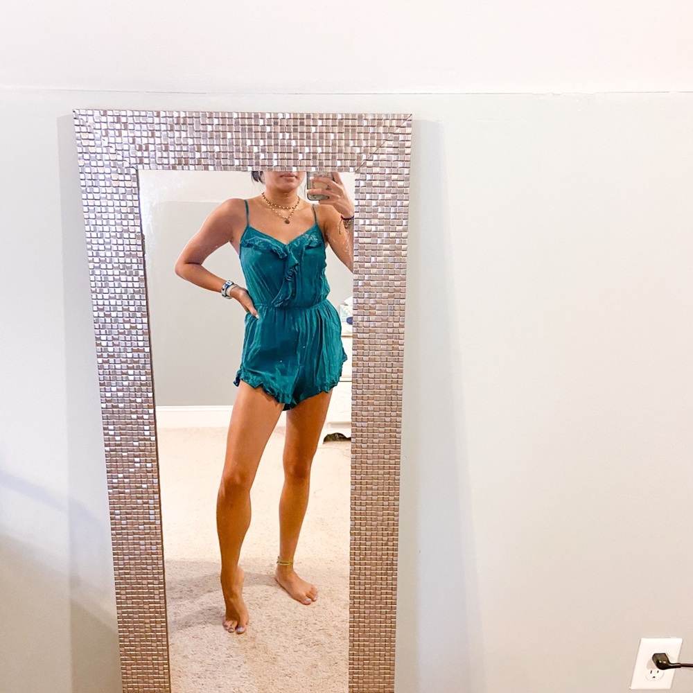 Ruffle Turquoise Romper